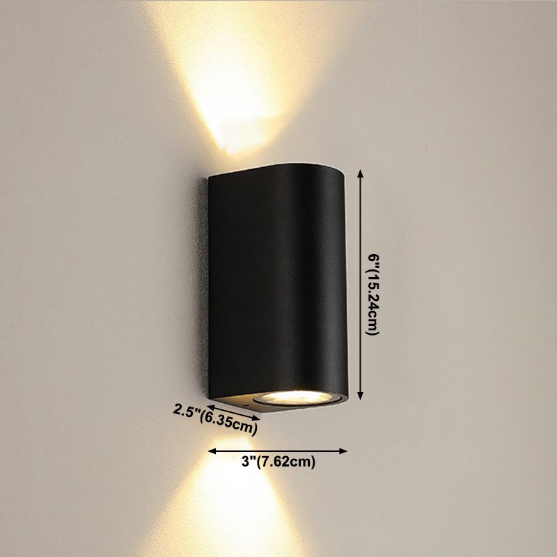 Geometric Shade Wall Lighting Modern Style Metal 2 Lights Sconce Lamp in Black