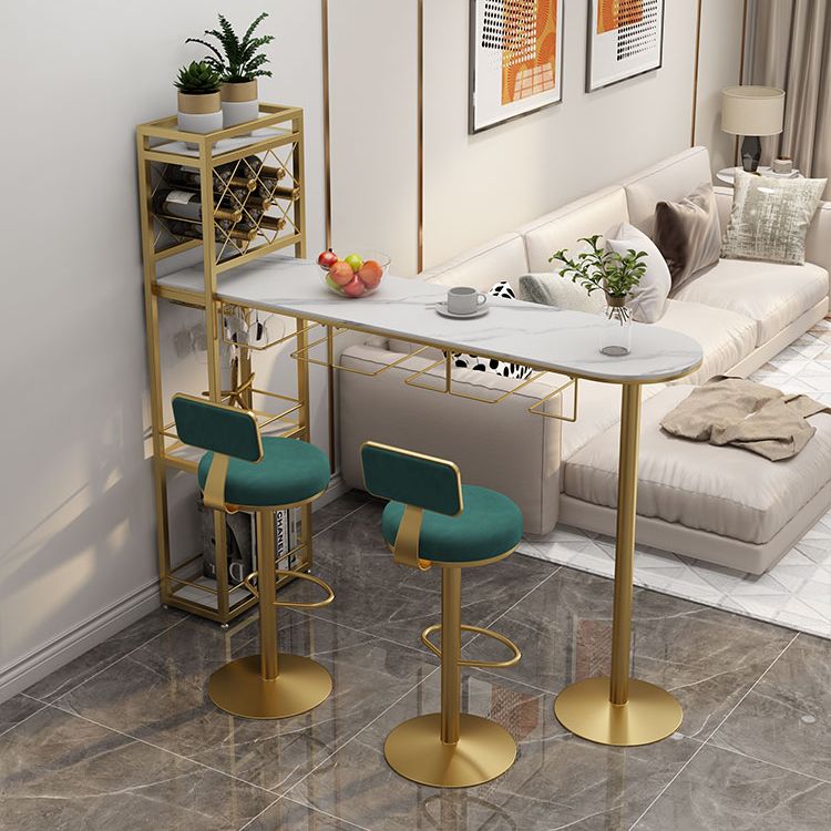 Modern Stone Storage Dining Table Double Pedestal Indoor Patio Bar Table