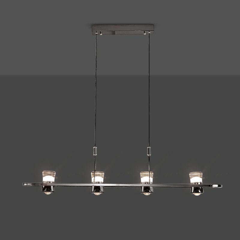 Contemporary Hanging Light Metal Island Light Fixture in Black for Dining Room