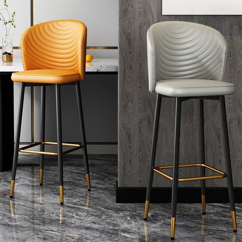 Modern Style Rotatable Barstool Pu Leather Counter Bar Stool with Metal Legs