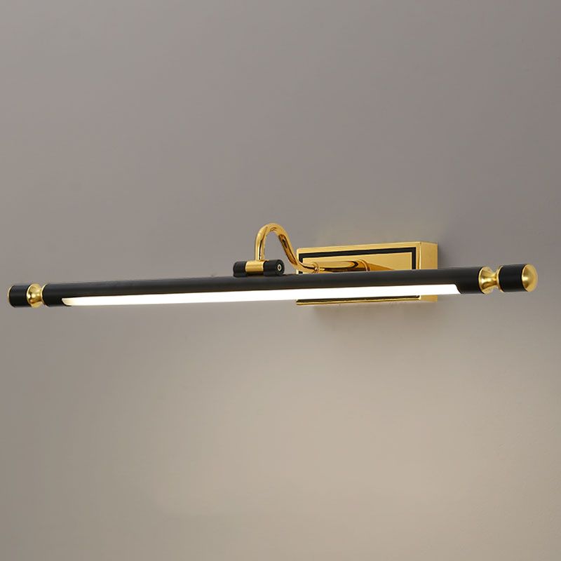 Linear Shade 1-Light Wall Sconce Modern Simple Style Mirror Wall Lighting in Black
