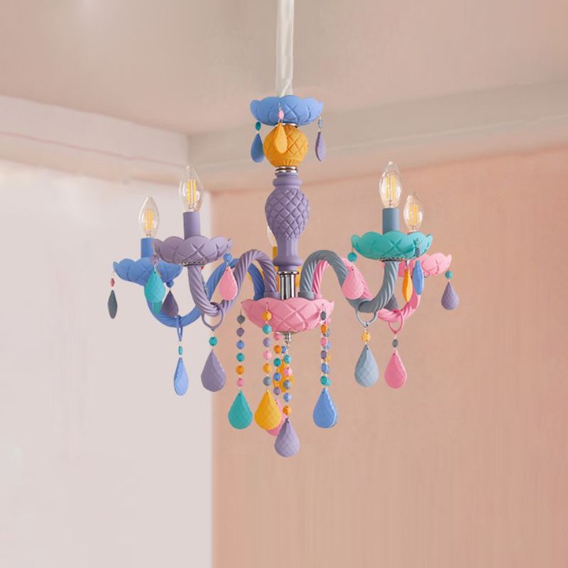 Nordic Macron Chandelier Candle Pending Pending Lighting Fixtures for Child Room