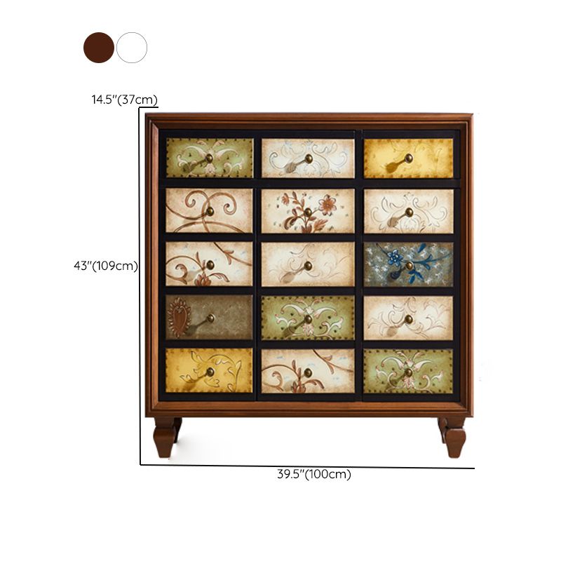 American Traditional Wooden Chest Home Storage Chest with Drawers