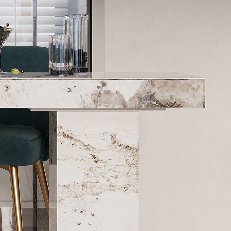 Modern Pub Dining Set 1/2/3/4/5 Pieces Stone Top Rectangle Indoor Counter Height Pub Set