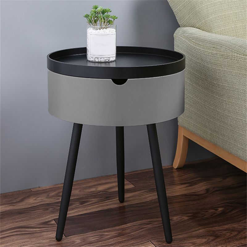 3 Legs End Table Set Contemporary Style Tray Top Side Table with Storage