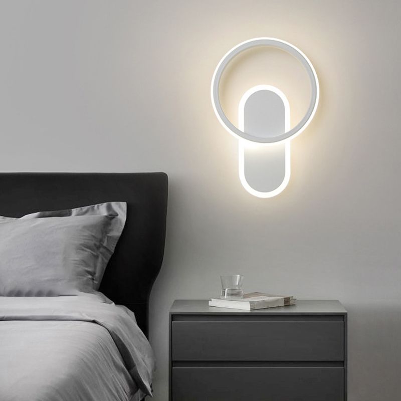 Single Modernism White Wall Mounted Sconce LED Statement Wall Light