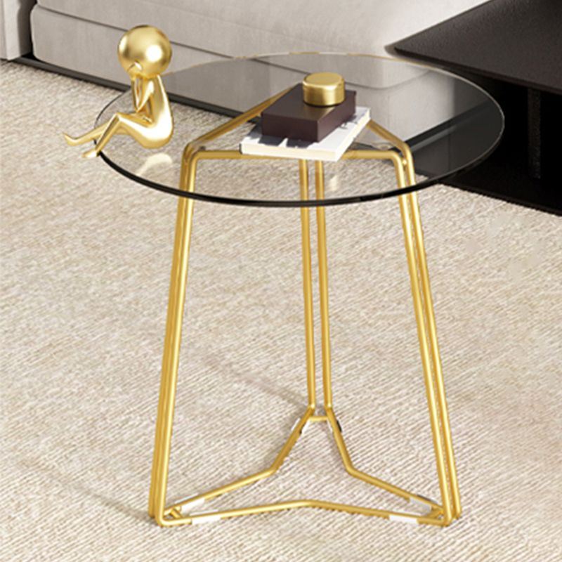 Frame Nesting Coffee Table Set Modern Round Glass Coffee Table
