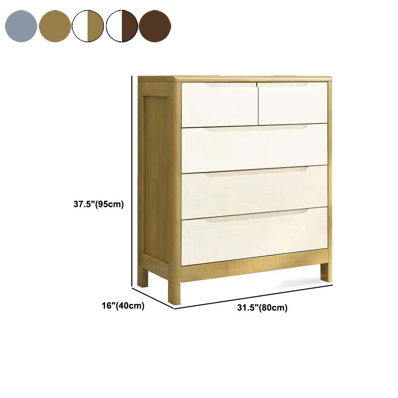 Contemporary Solid Wood Storage Chest Matte Finish Bedroom Dresser