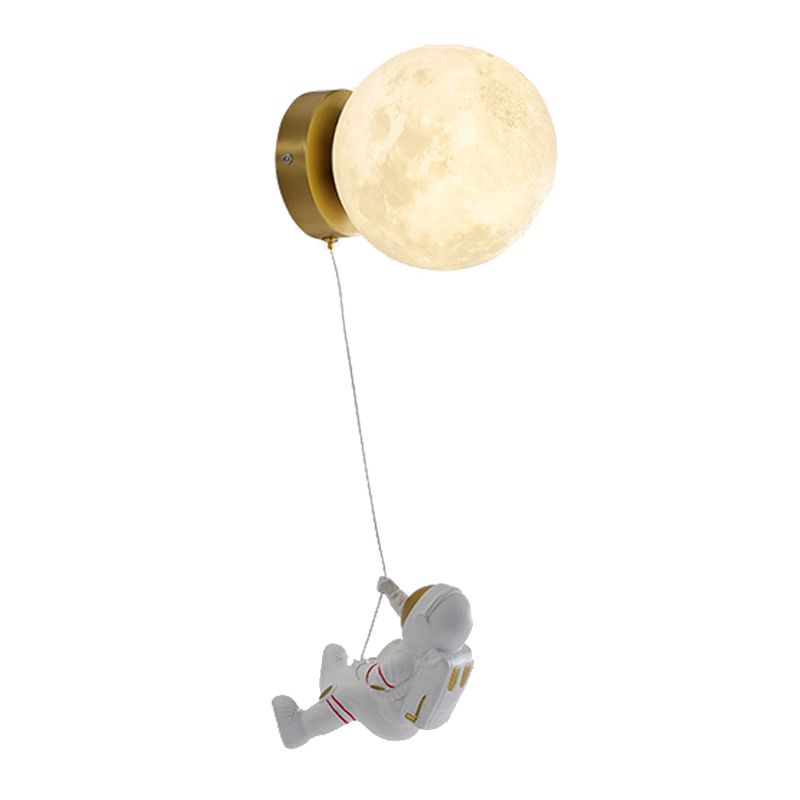 Children Metal Wall Light Flush Mount Globe Shaded Lighting for Dining Room