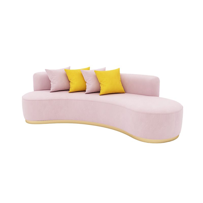 Velvet Contemporary Curved Sofa Standard Armless Sofa for Living Room
