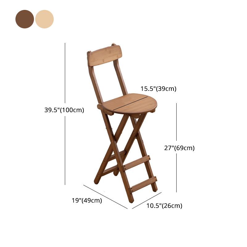 Taburetes de bar de madera sin brazos de estilo nórdico, taburetes de bar plegables, 1 pieza