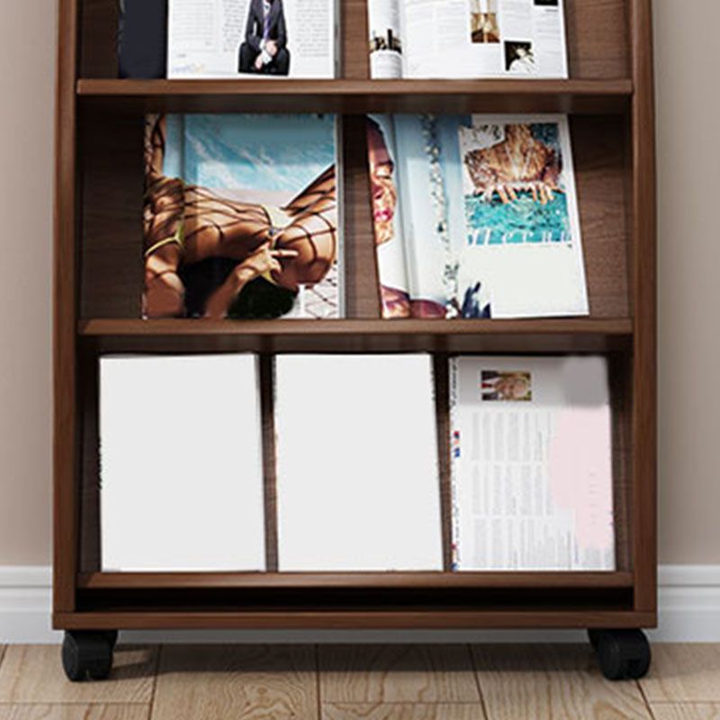 Contemporary Closed Back Bookcase Engineered Wood Vertical Bookshelf