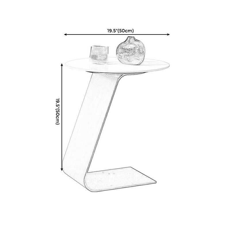 Modern Round Coffee Table Pedestal Slate Coffee Table in White