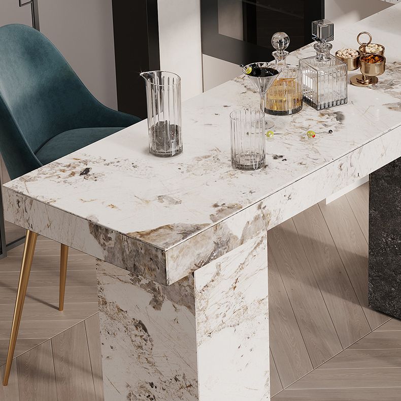 Modern Pub Dining Set 1/2/3/4/5 Pieces Stone Top Rectangle Indoor Counter Height Pub Set