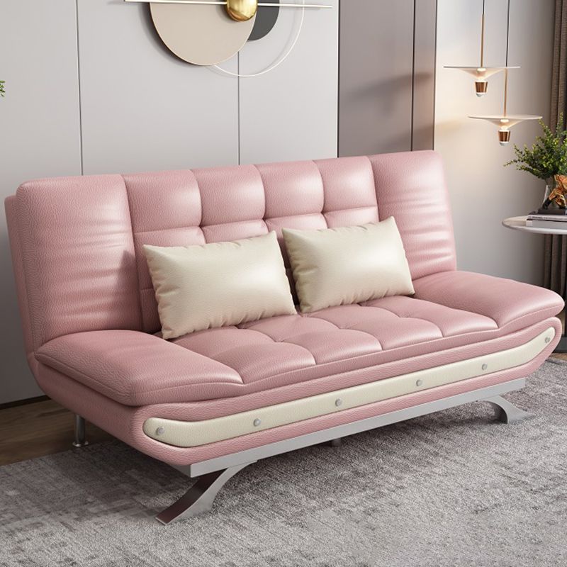 Living Room Stain-Resistant Faux Leather Couch 2-seater Tufted Back Sofa