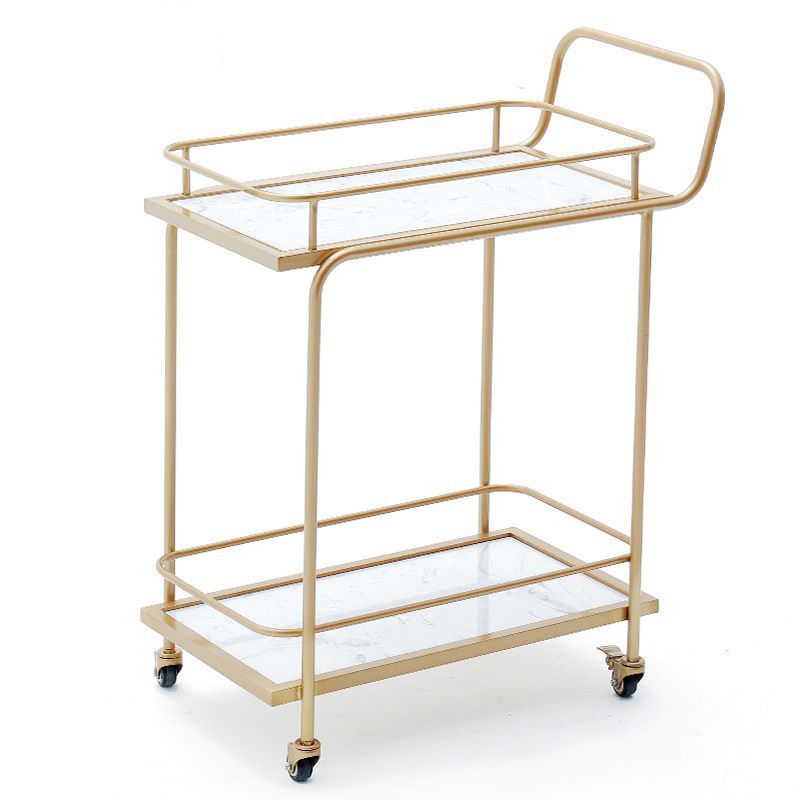 Contemporary 33.86"H Metal Prep Table Rolling Prep Table for Dining Room