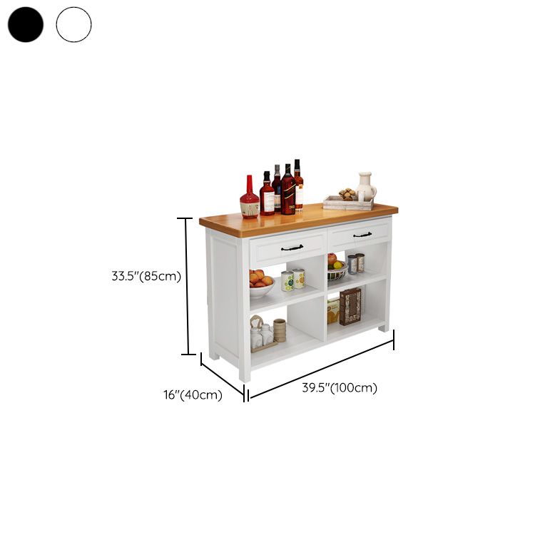 Dining Room Kitchen Island Table Modern Prep Table with Open Storage