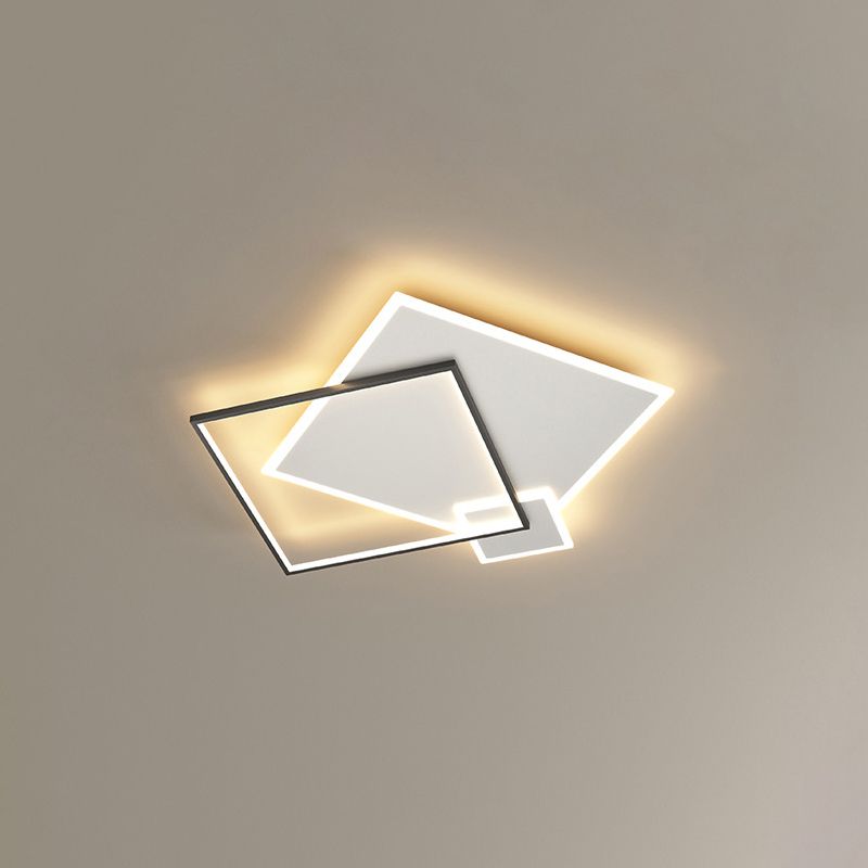 Concise Modern LED  Flush Mount Chandelier Metal Multi Quadrate Flush Light for Living Room