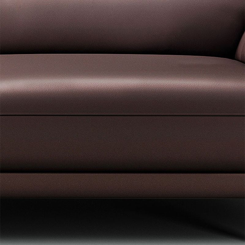 Stain Resistant Leather Settee Couch Pillow Top Arm Sofa Couch in Brown