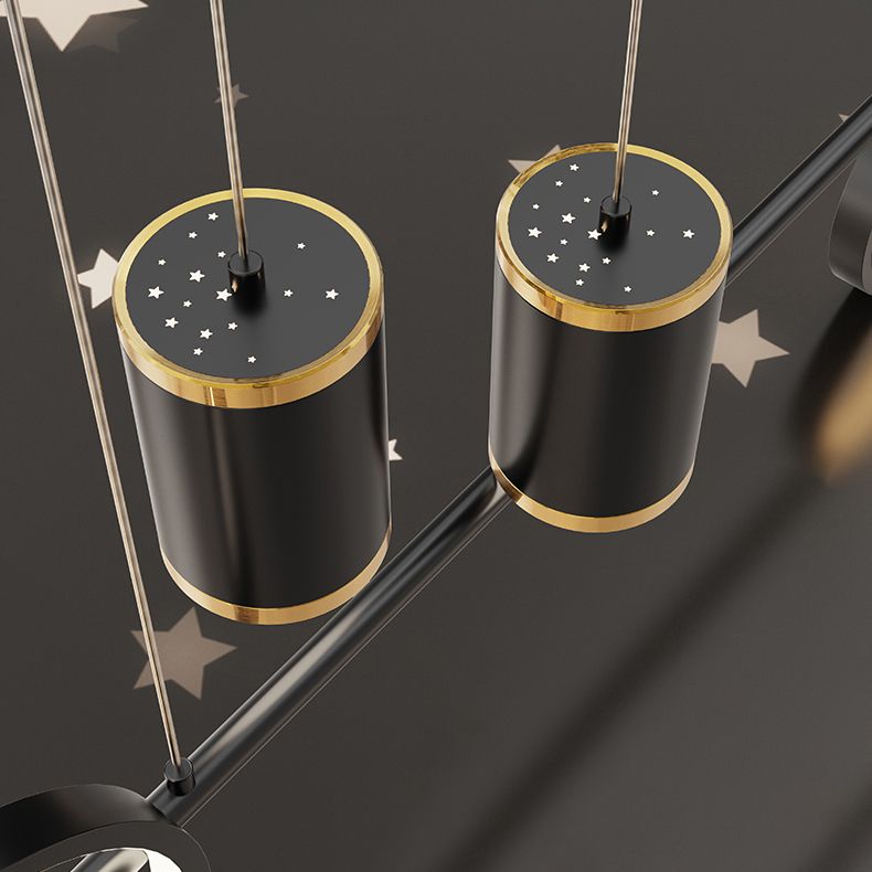 5-Light Modern Kitchen Pendant Lights Linear Metal Island Lighting Ideas