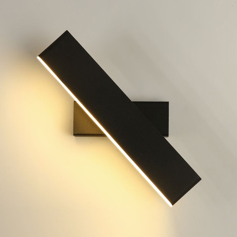Rectangle du mur de mur rotatif en métal moderne de 12,5 "de large applique murale à LED pour le salon