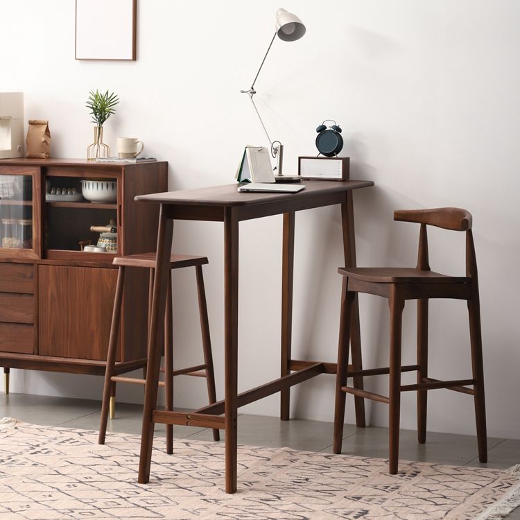 Solid Wood Bar Table Modern Rectangle Bar Table for Dining Room