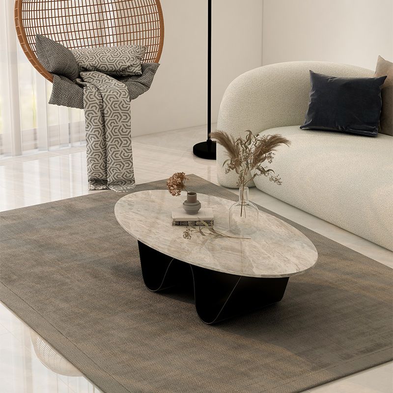 Glam Abstracts Cocktail Table Oval Coffee Cocktail Table for Home