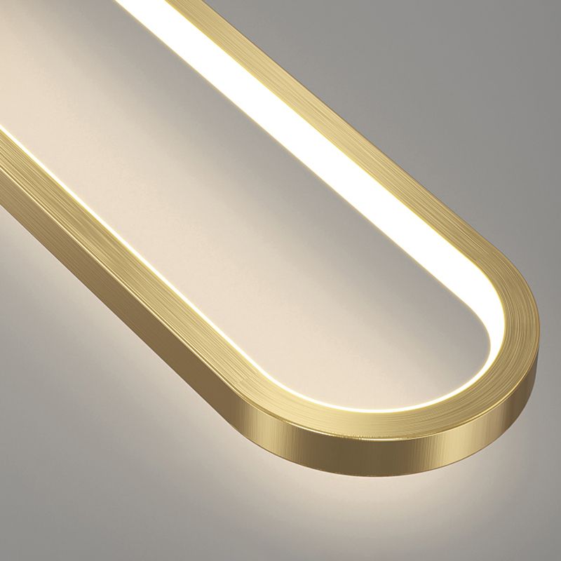 Modern Brass Wall Light Oval LED Wall Sconce with Crystal for Living Room