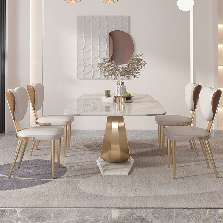 Luxury Sintered Stone Top Dining Set Rectangle 1/4/5/7/9 Pieces Dinette Table Set