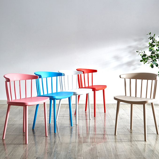 Scandinavian Plastic Dining Kitchen Room Chair Windsor Back Side Chair