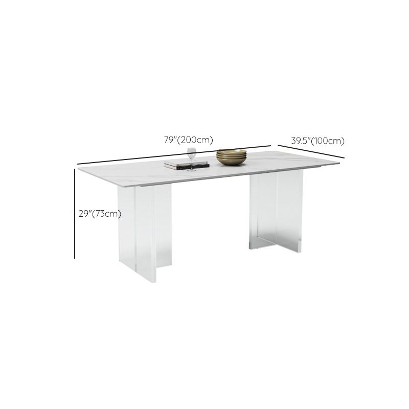 Contemporary Style Rectangle Table Set 1/4/5/6/8 Pieces Dining Set for Home Use