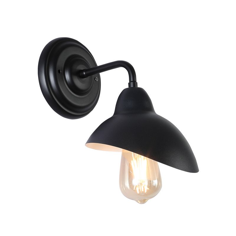 1 Glühbirnenkuppel-ähnliche Wandhalterung Lichtlager schwarzes Metallic Wall Lighting Ideen für Schlafzimmer
