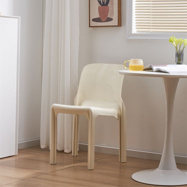 Contemporary Style Plastic 4 Legs Dining Side Chair for Home