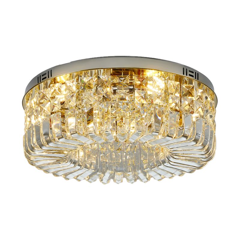 Modern Crystal Ceiling Light Simple Flush Mount Light Fixture for Bedroom