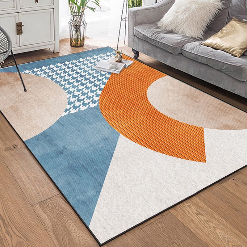 Modern Houndstooth Print Rug Polyester Area Carpet Stain Resistant Indoor Rug for Home Decoration