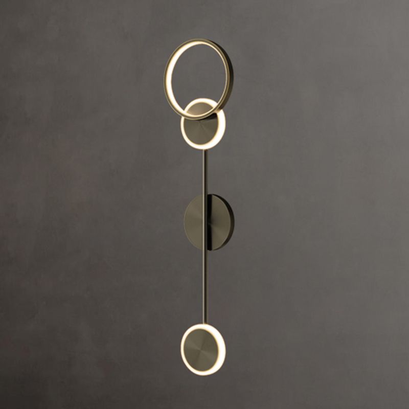 Círculo contemporáneo Luces de columna vertebral de metal múltiples luces de montaje de pared lámpara de montaje