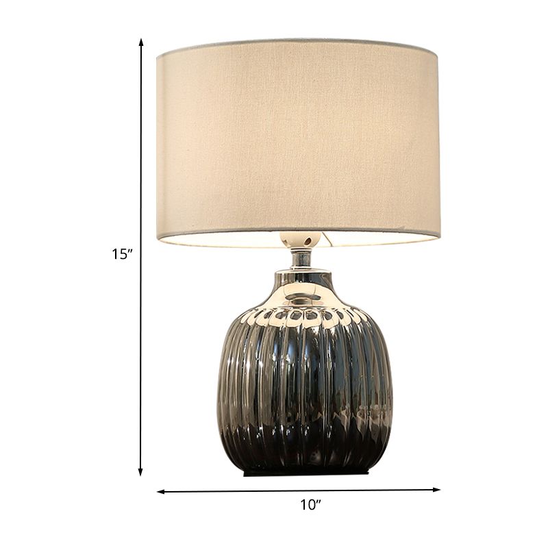 14 "/15" l 1 camera da letto lampadina illuminazione notturna ceramica minima tavolo da tavolo da tavolo con tessuto tamburo
