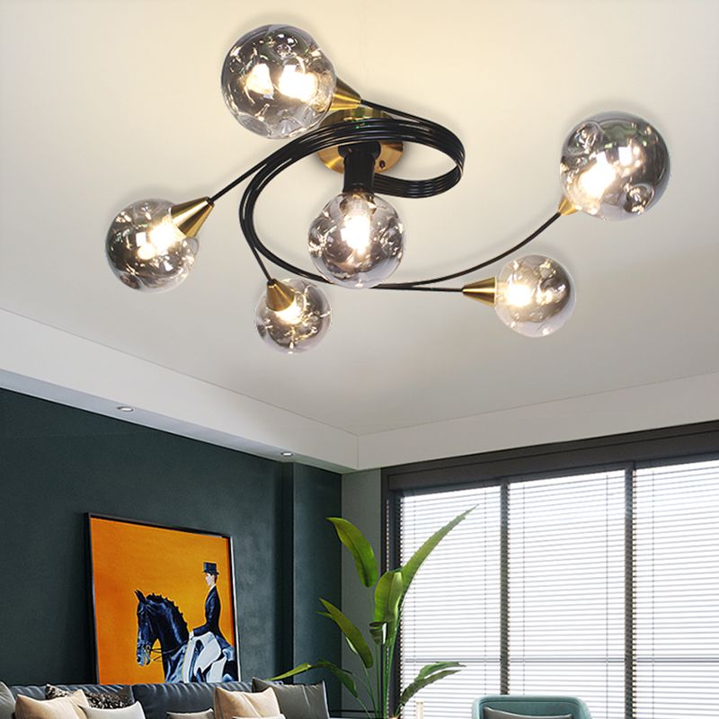 Luminaire semi-encastré en forme de verre, luminaire de plafond de style moderne