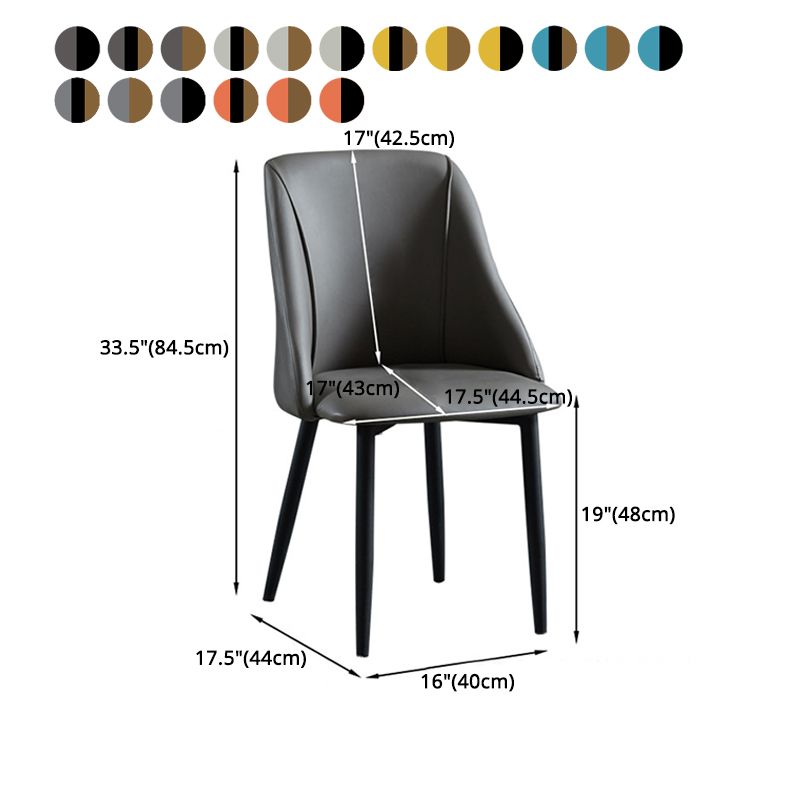 Scandinavian Pu Leather Restaurant zijstoel Matte Finish Parsons Dining Chair (set van 4)