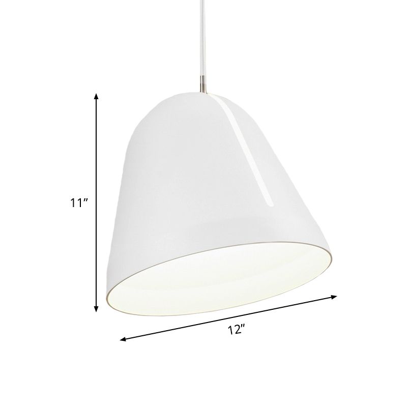 Modernisme 1 Éclairage de plafond de tête avec de la teinte en aluminium Dôme blanc suspendu le luminaire