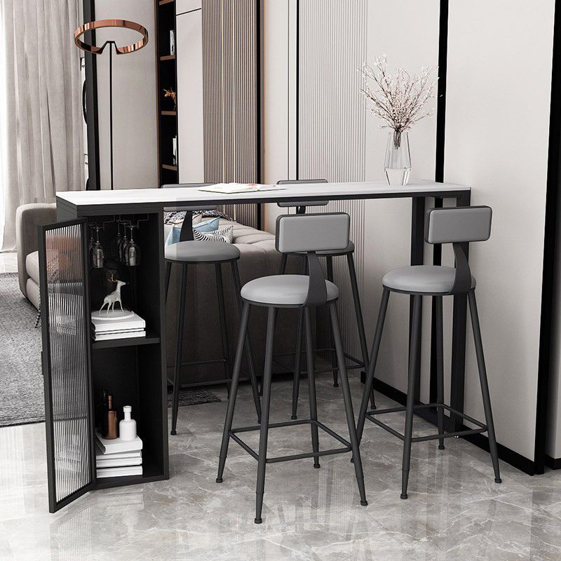Contemporary Dining Stools Armless Bar Stools with Metal Base