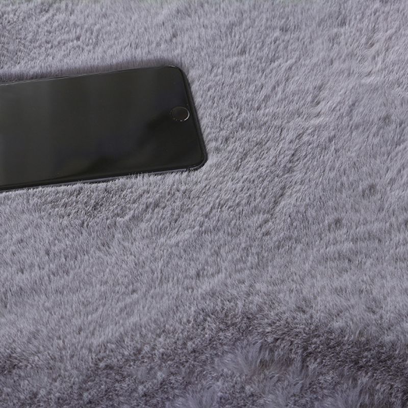 Schwarzer Casual Teppich Polyester Pure Farbe Innenteppich Waschbar für Wohnkultur
