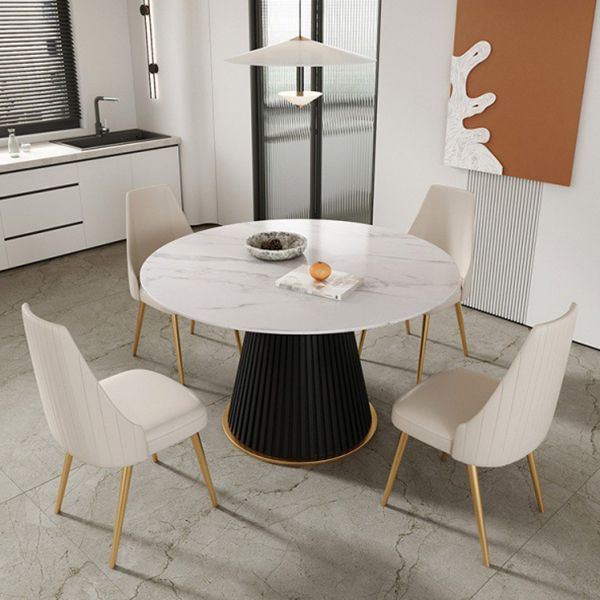 Traditional Luxury Dining Table with White Marble Round Dining Table for Home