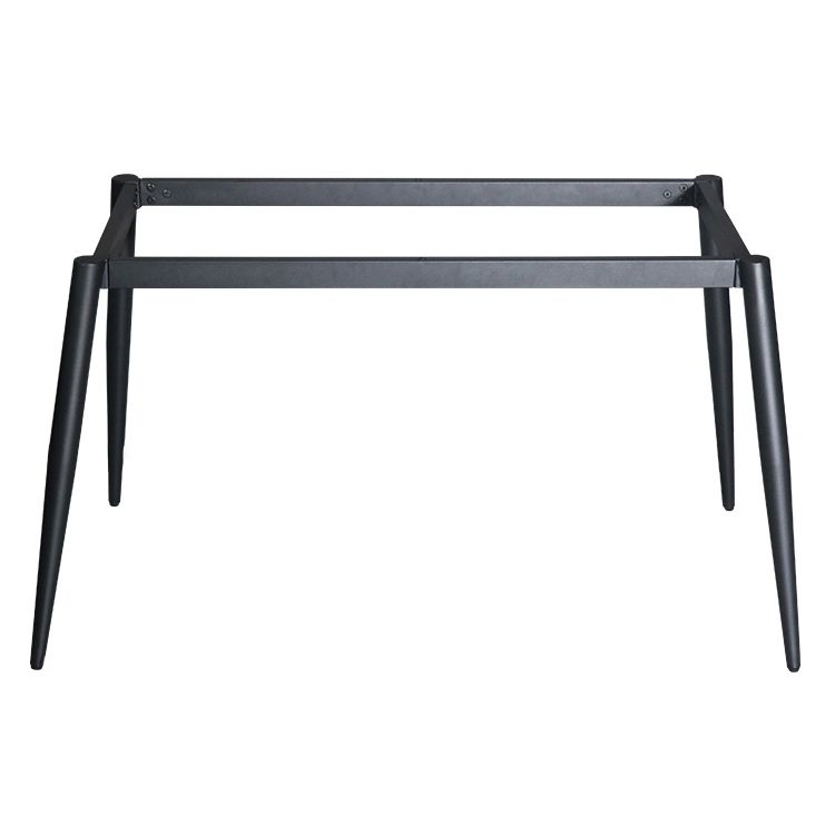 Rectangle Industrial Dining Room Table Sintered Stone Table with 4 Black Metal Legs