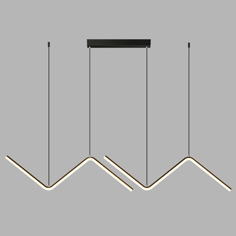 Zigzag Pendant Lighting Fixture Contemporary Style LED Metal Suspended Lighting Fixture