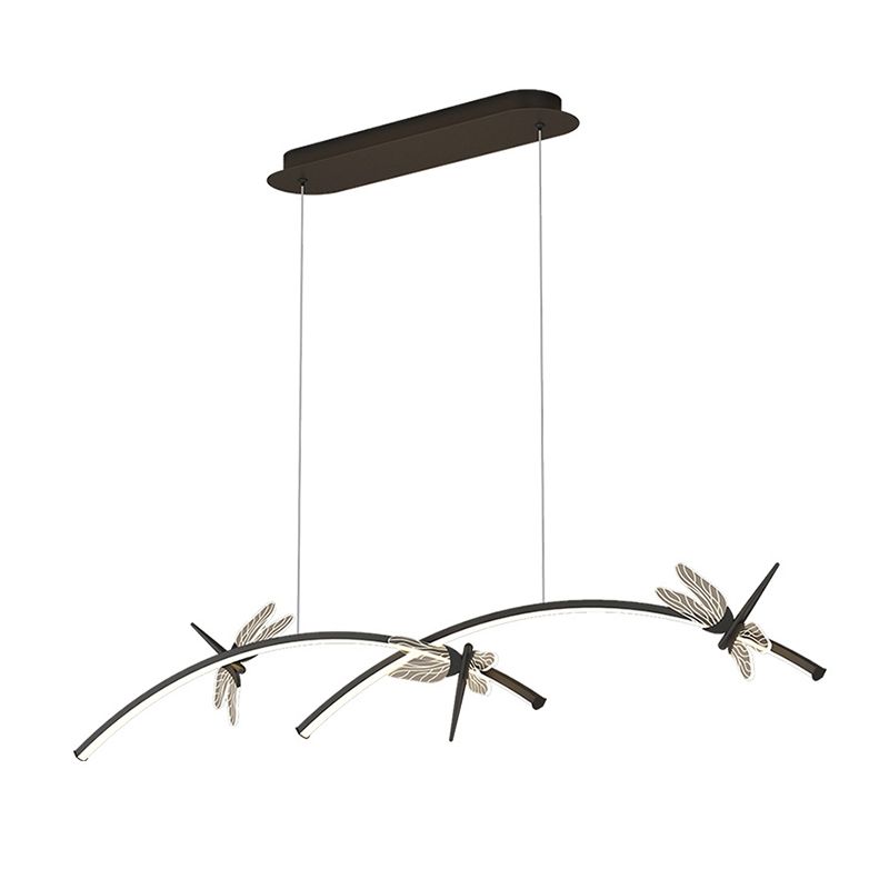 4 Leichte lineare Libelle Insel Lichter moderne Kronleuchter Metal Island Lighting