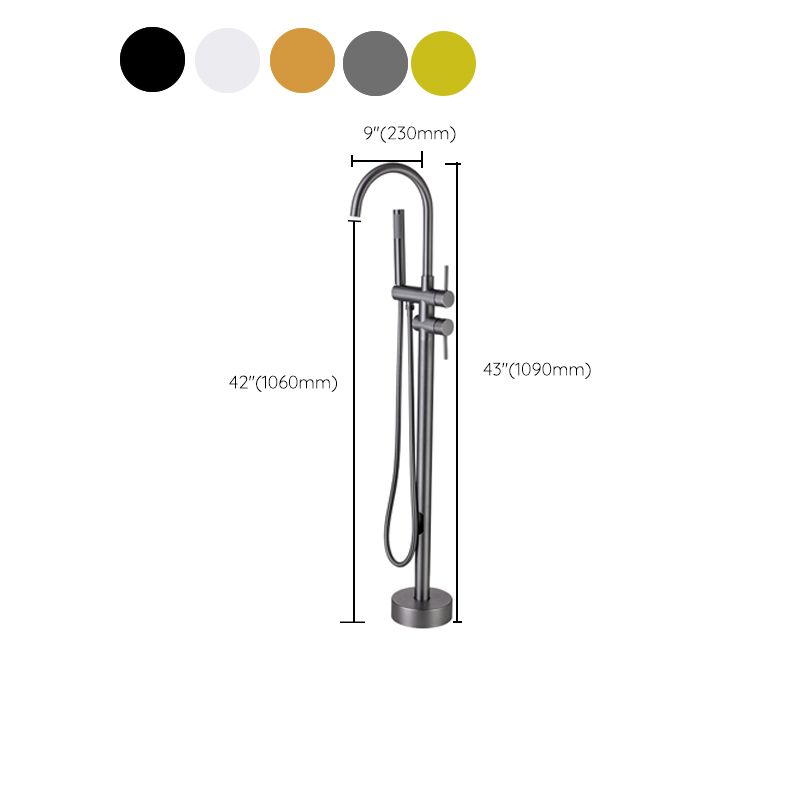 Contemporary Bathroom Faucet Floor Mounted Copper One Handle Freestanding Bathtub Faucet