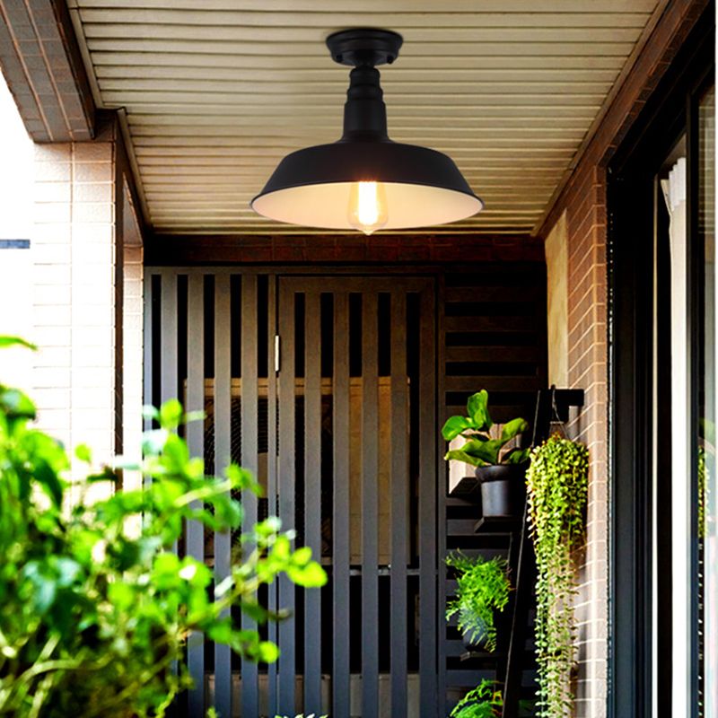 Industriële schuur semi-flush mount licht metaal semi-spoel plafondmontage licht