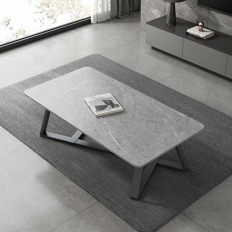 Cross Legs Coffee Table Minimalist Solid Wood Rectangular Coffee Table