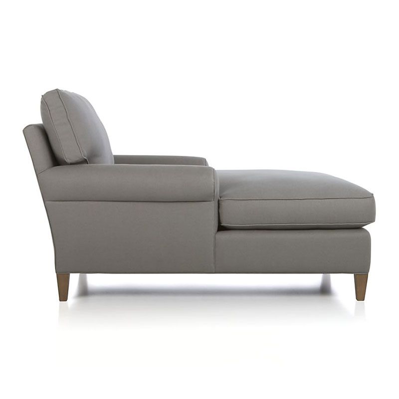Modern Cushioned Chaise Lounge Rolled Arms Chaise for Bedroom